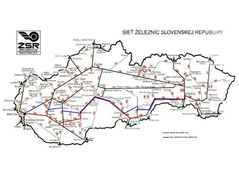 Mapa trás Slovak Lines po Slovensku a do zahraničia