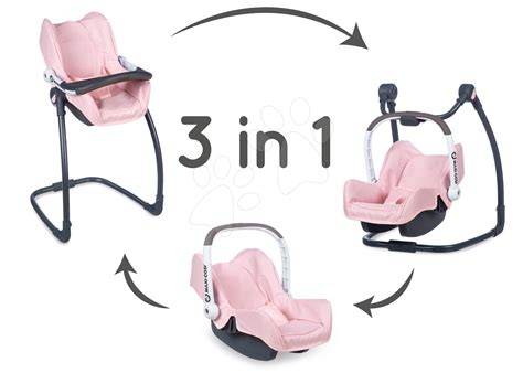 Set Smoby Maxi Cosi & Quinny s kočíkom, autosedačkou, jedálenskou stoličkou a hojdačkou