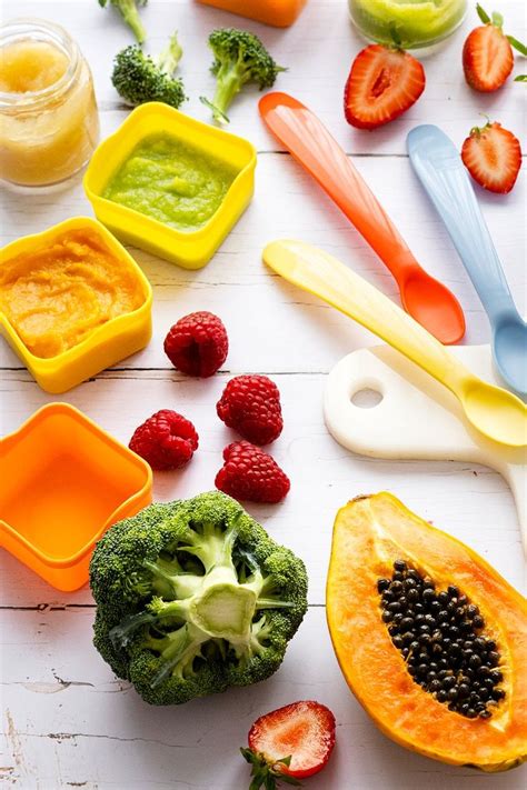 Variety of healthy vegetables for babies