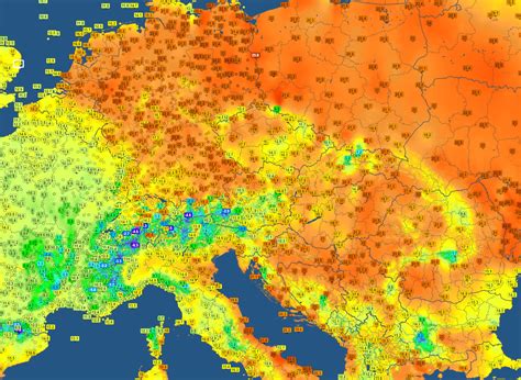 teplotná mapa s odporúčanými teplotami pre interiér a exteriér