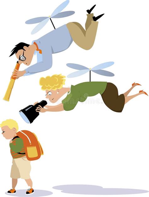 Illustration: Metaphor of a helicopter parent hovering over a child