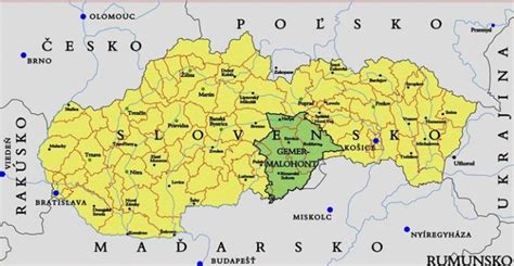 Mapa regiónu Gemer a Rimavskej Soboty