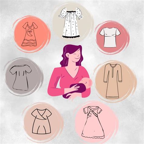 infografika zobrazujúca rôzne typy zapínania nočných košieľ na dojčenie