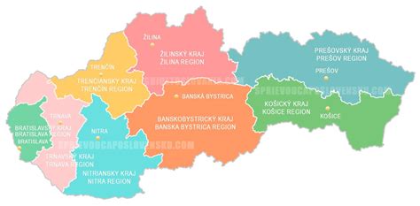 Mapa pôrodnosti podľa krajov Slovenska