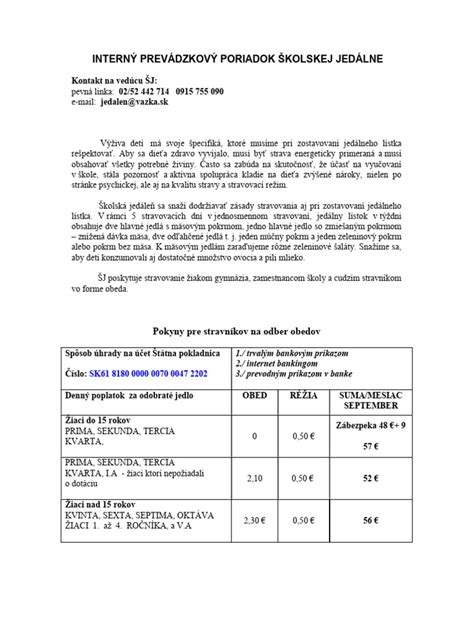 Ukážka formulára zápisného lístka do školskej jedálne