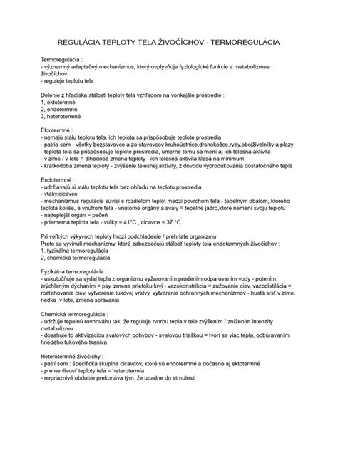 Tabuľka hodnôt telesnej teploty a ich odborné názvy