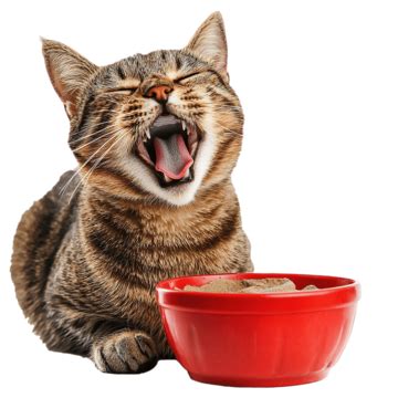 Happy cat eating and playing