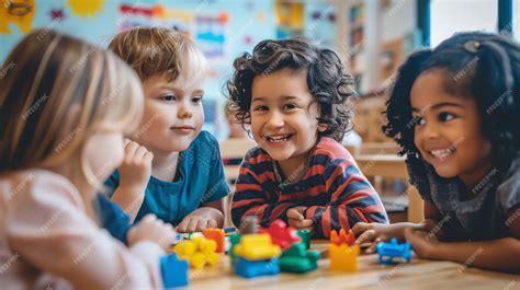 Children playing happily in a cozy, bright nursery setting designed to feel like home