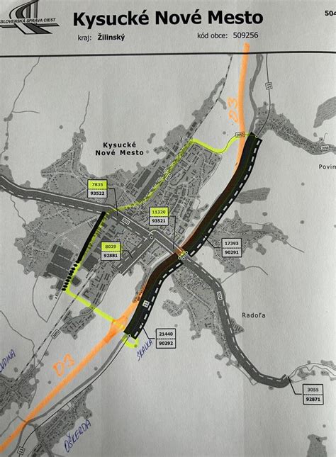 Mapa Kysuckého Nového Mesta s označením ulice Štúrova