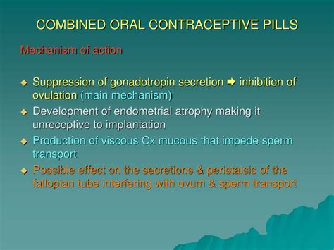 Mechanism of combined oral contraceptive pills