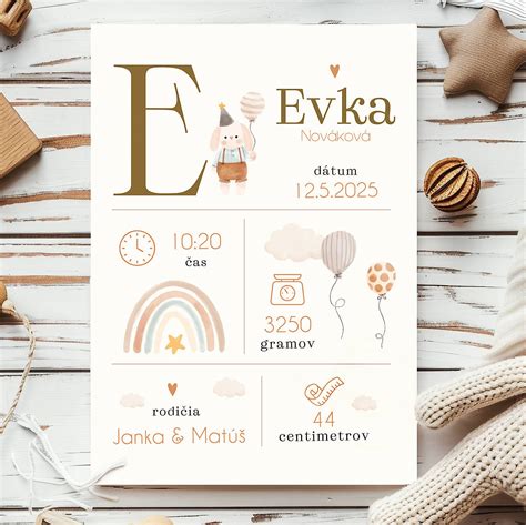 Personalizovaná pamätná tabuľka narodenia dieťaťa