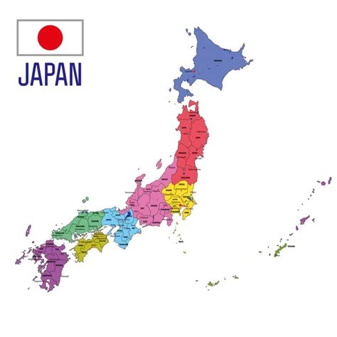 mapa Japonska s hlavnými mestami