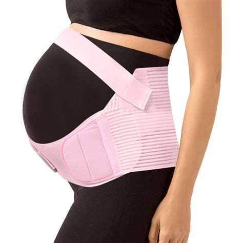 Pregnant woman wearing a maternity support belt