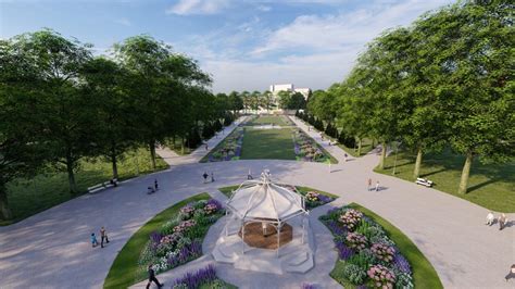 moderný mestský park v Tirane