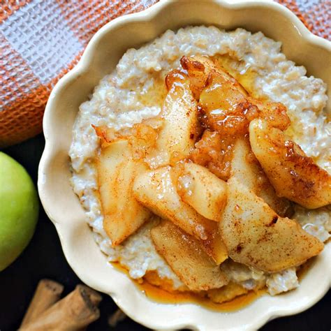 porridge with apple and apricot