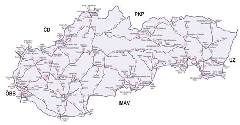 Mapa železničných tratí s rizikovými úsekmi