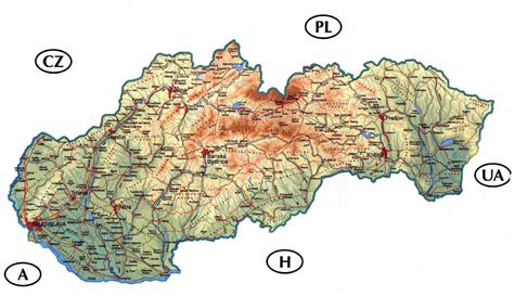 Mapa Slovenska s vyznačenými sídlami ÚPSVaR