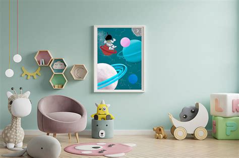 ilustrácia detskej izby s nočnou lampou