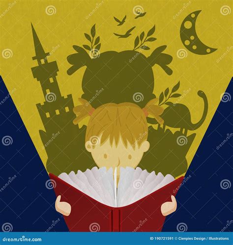 Child reading fairy tale book