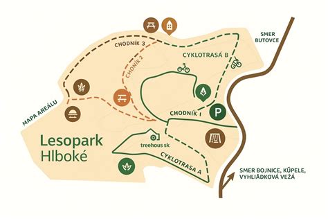 Mapa lesoparku Cibulka s trasou hľadania