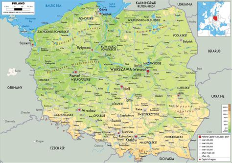 Mapa Poľska s označením centier predaja medicínskeho vybavenia