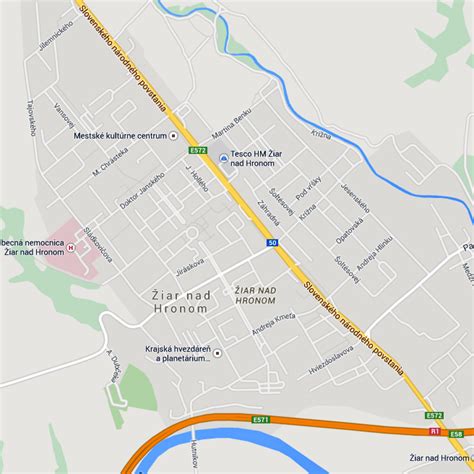 mapa zdravotníckych zariadení v okrese Žiar nad Hronom