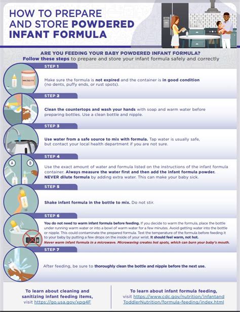 Safety instructions for baby formula preparation