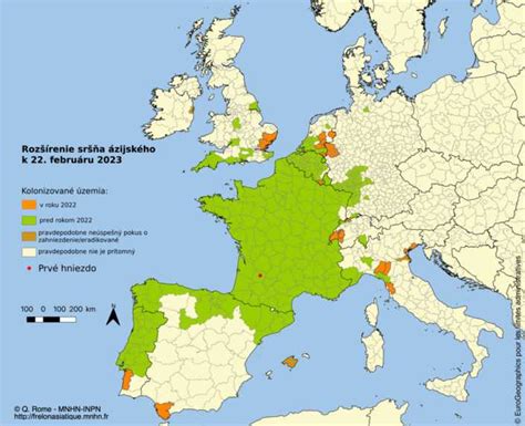 Mapa rozšírenia včelích variet v Európe
