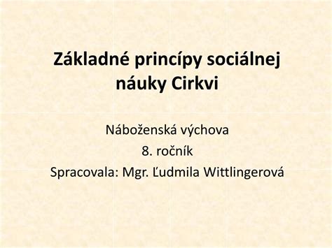 Základné princípy bioetiky Katolíckej cirkvi