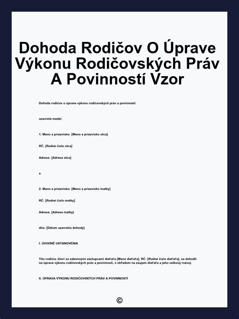 Grafické znázornenie práv a povinností rodičov