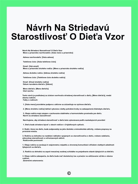 Ilustrácia striedavej starostlivosti