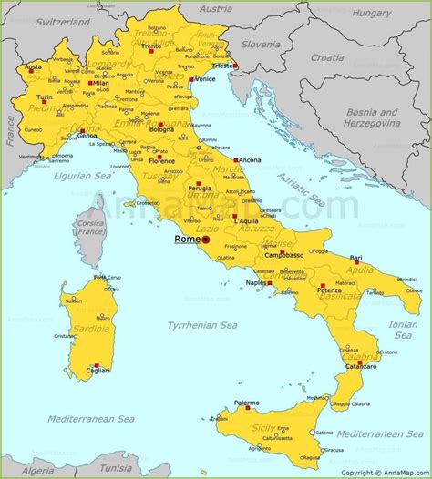 Taliansko - mapa Sicílie