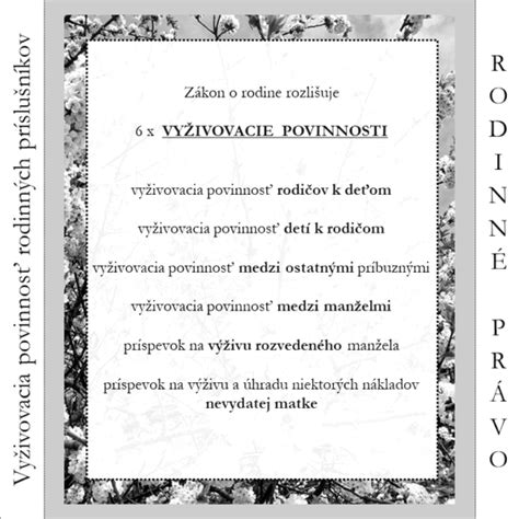 Schéma vzájomnej vyživovacej povinnosti v rodine