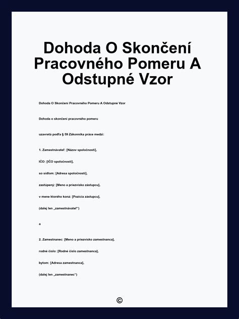 Dohoda o ukončení pracovného pomeru