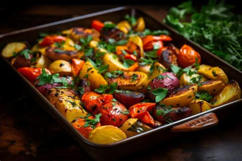 Zelenina pripravená na pečenie na plechu