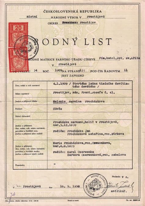 Rodný list Slovenskej republiky