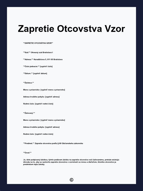 Časové lehoty pre zapretie otcovstva