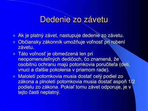 Schéma dedenia zo zákona a zo závetu