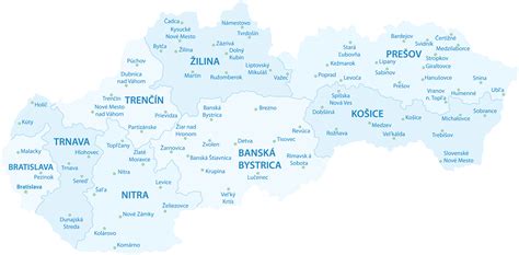Mapa Slovenska s označením miest prípadov