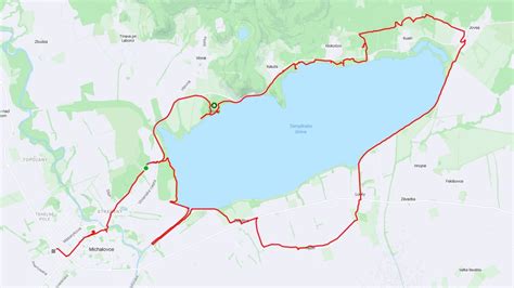 Mapa Zemplínskej Šíravy s vyznačenými rekreačnými strediskami