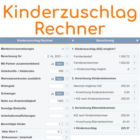 Infografika výpočtu Kinderzuschlag