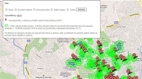 Mapa s vyznačenými ideálnymi miestami pre parkovanie kočíkov (ihrisko, matka a dieťa izba)