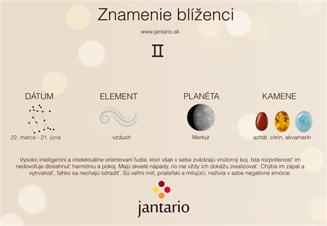 Znamenie Blížencov infografika