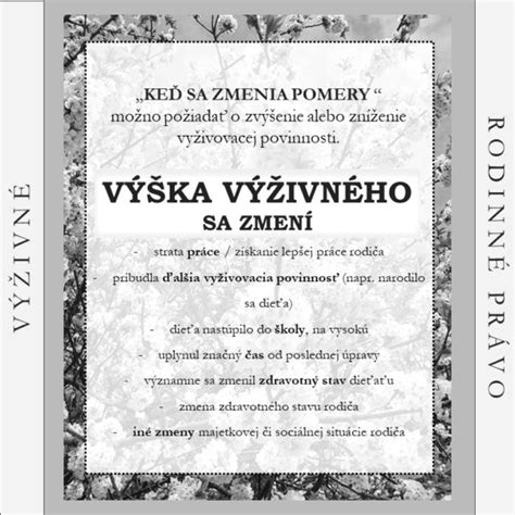 Schéma: Zmena pomerov a výživné
