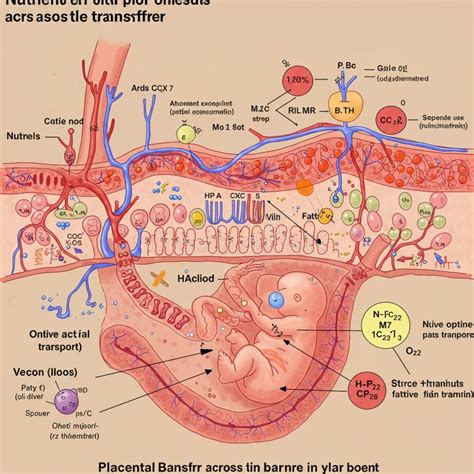 Diagram illustrating placenta barrier and ingredient transfer