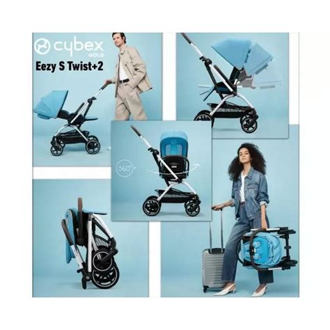 Infografika: Rozmery Cybex Eezy S Twist+ 2 v rozloženom a zloženom stave