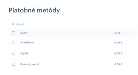 Prehľad platobných metód a zálohových platieb