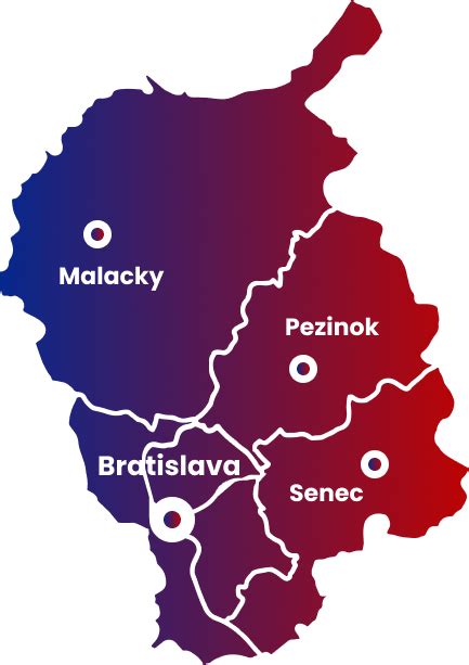 Mapa regiónu Topoľčany a Krušovce s vyznačenými priemyselnými zónami