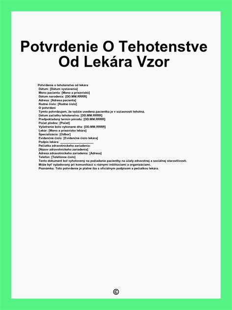 Tehotenská poradňa a lekárske potvrdenie o rizikovom tehotenstve