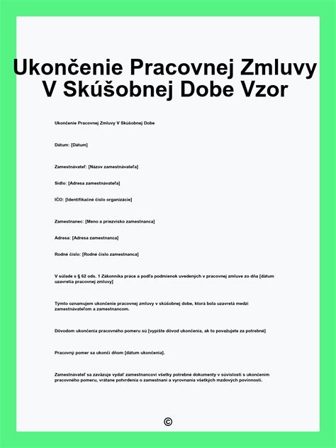 Zmluva o skúšobnej dobe